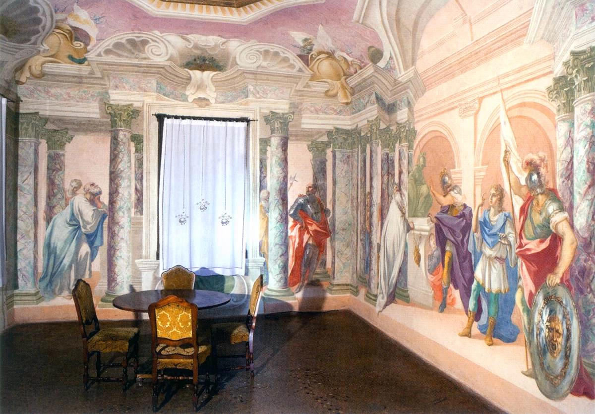 Veduta della sala nord - ovest della foresteria, Villa Alessandri, Mira
